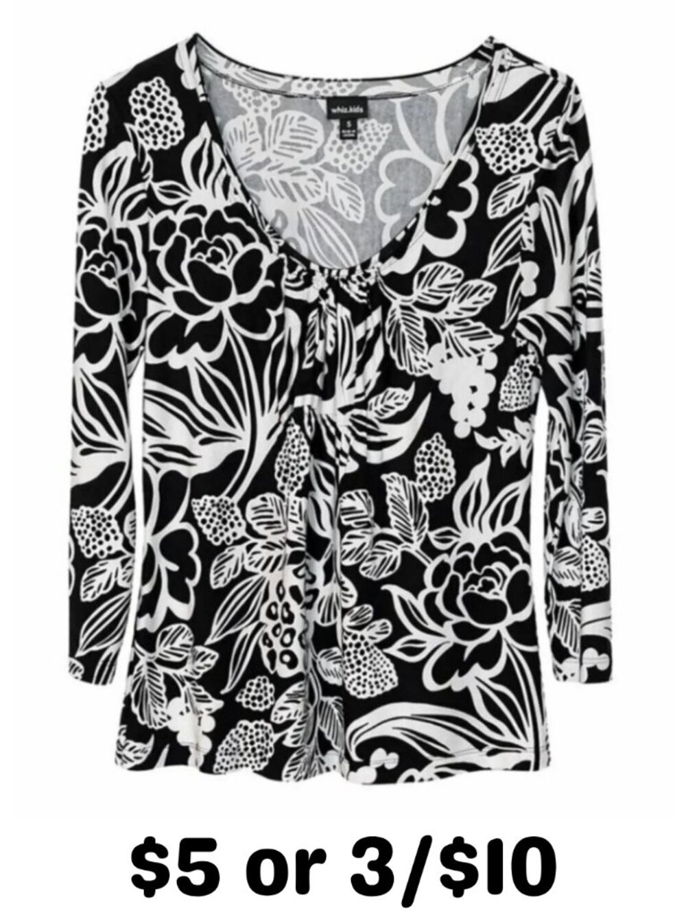 Rafaella Black & White Non-Wrinkle Top